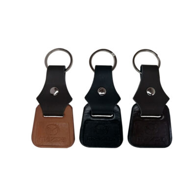LLAVERO MINI CUERO MAZDA BEIGE/NEGRO/CAFE