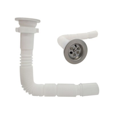 DESAGUE P/LAVAMANOS 1 1/4 PLG FLEXIBLE 80CM C/REJILLA