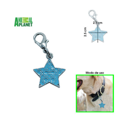 Dije para collar de gato y perro estrella Animal Planet