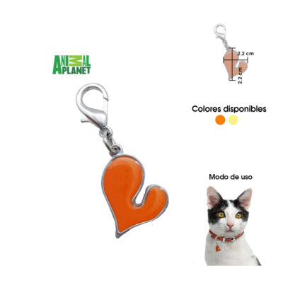 Dije para collar de gato y perro corazón Animal Planet