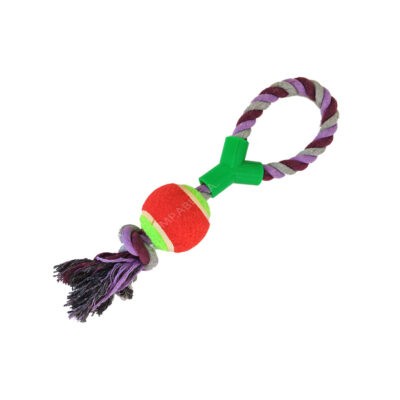 JUGUETE SOGA P/PERRO C/BOLA 32CM PET-1022