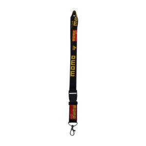 CORDON PORTA GAFETE MOMO ROJO NEGRO CELESTE