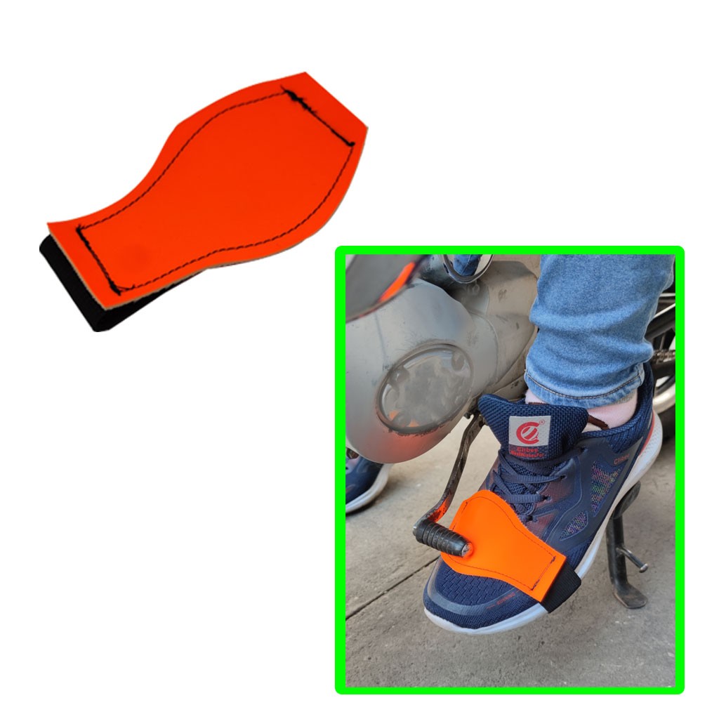 PROTECTOR P/ZAPATO DE MOTORISTA CUERINA NARANJA