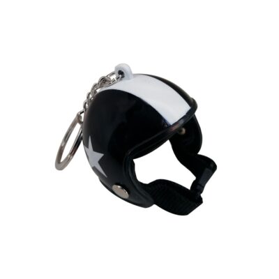 LLAVERO CASCO VINTAGE PLASTICO BK-WH