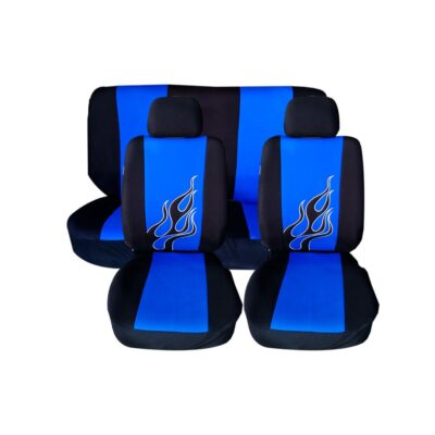 FUNDAS P/ASIENTO 8 PCS AZUL LLAMAS RO1208Z