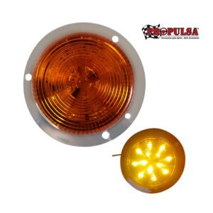 LAMPARA LATERAL REDONDA 13 LED AMBAR 12V 8.5CM