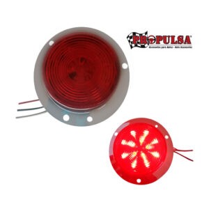 LAMPARA LATERAL REDONDA 13 LED ROJO 12V 8.5CM