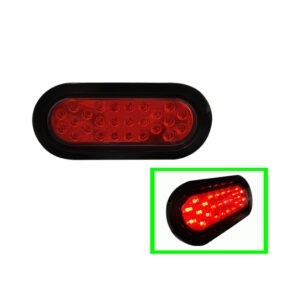 LAMPARA 26 LED ROJO OVAL LR02716R MARCO NEGRO