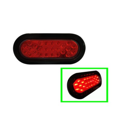 LAMPARA 26 LED ROJO OVAL LR02716R MARCO NEGRO