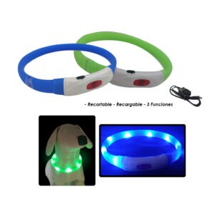 COLLAR P/MASCOTA LED 35CM RECARGABLE RECORTABLE S-35
