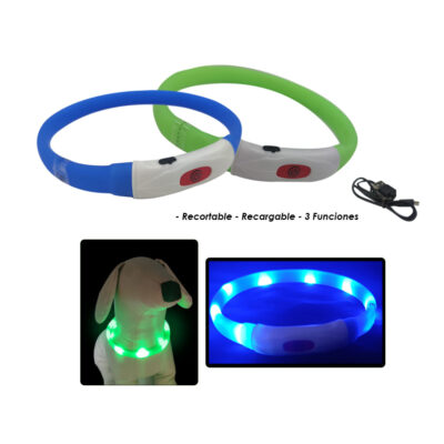 COLLAR P/MASCOTA LED 35CM RECARGABLE RECORTABLE S-35