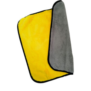 TOALLA DE MICROFIBRA  AMARILLA/GRIS 39X40CM