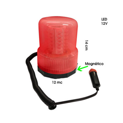 TAMALERA P/CARRO LED ROJO 12V
