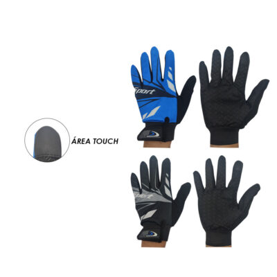 GUANTES P/MOTORISTA/CICLISTA TOUCH NEGRO Y AZUL  ST5