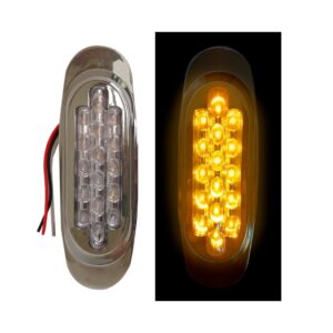 LAMPARA LATERAL 16 LED AMBAR LENTE CLARO