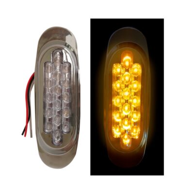 LAMPARA LATERAL 16 LED AMBAR LENTE CLARO
