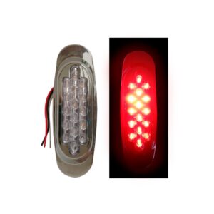 LAMPARA LATERAL 16 LED ROJO LENTE CLARO