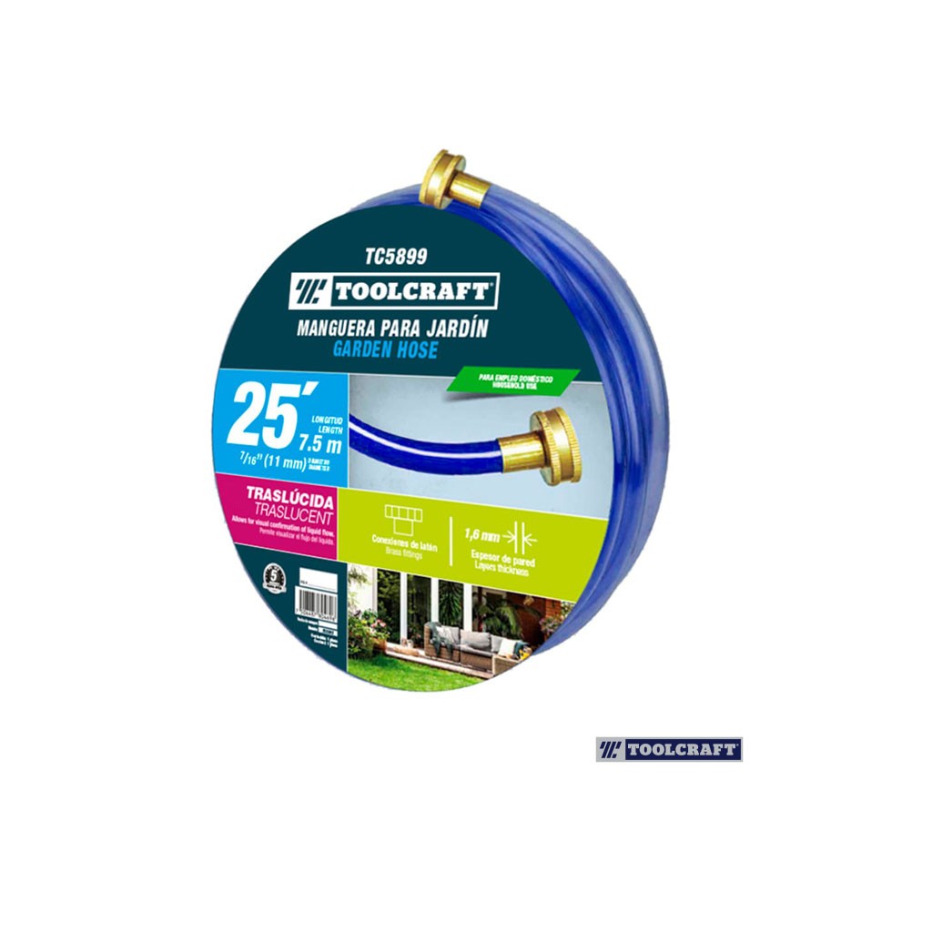 MANGUERA P/JARDIN AZUL 7/16 X 25 PIES ACOPLE DE LATON
