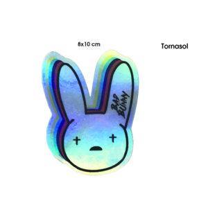 CALCOMANIA TORNASOL BAD BUNNY BLANCO 10X8CM