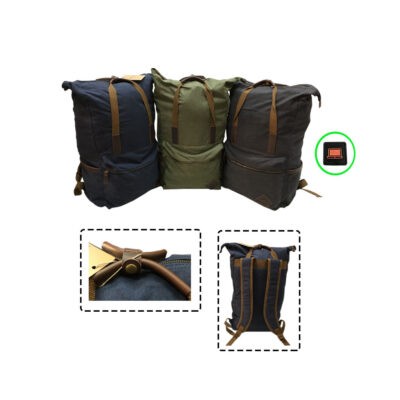 MOCHILA 21 LITROS 30X15X46CM V/N/B/G LONA