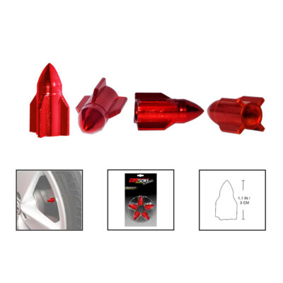TAPONES P/VALVULA COHETE  5 PCS ROJO