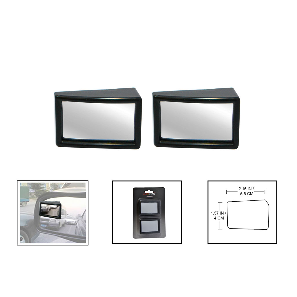 RETROVISOR SPOT CUADRADO 2.50X2 PLG 2 PCS NEGRO