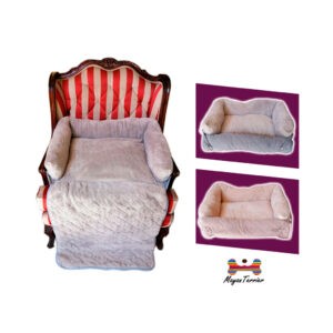 CAMA P/MASCOTA 3 USOS 107X70X15CM GR/BE COLA 63CM