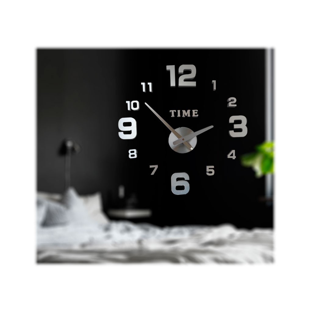 RELOJ DE PARED 3D 60CM SILVER ZH00520