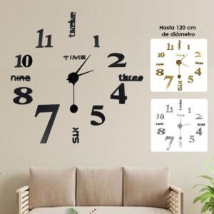 Reloj de pared adhesivo